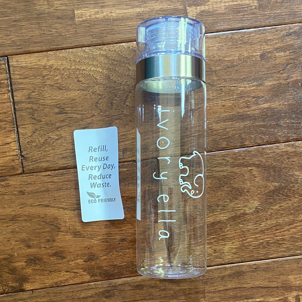 Ivory Ella Transparent Bottle with Metallic Cap. NWT